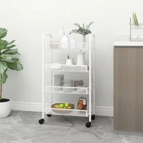 Carrito de cocina 4 niveles hierro blanco 46x26x85 cm de vidaXL, Carros de cocina y comedor - Ref: Foro24-336326, Precio: 52,...