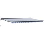 Toldo Retráctil Manual Azul y 500 x 300 cm Tela, Metal