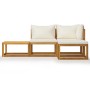 Garden furniture 4 pcs cream cushions solid acacia wood by vidaXL, Garden sets - Ref: Foro24-3057632, Price: 371,26 €, Discou...