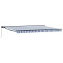 Toldo Retráctil Manual Azul y 500x300 cm tela