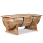 Mesa de centro de madera maciza de mango 88x50x40 cm