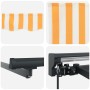 Toldo Retráctil Manual Naranja y blanco 500x300 cm tela