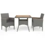 Garden furniture 3 pieces gray synthetic rattan and acacia by vidaXL, Garden sets - Ref: Foro24-3058317, Price: 266,74 €, Dis...