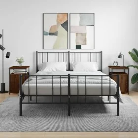 Mesitas de noche 2 uds contrachapada roble marrón 40x42x60 cm de vidaXL, Mesitas de noche - Ref: Foro24-826042, Precio: 51,95 €