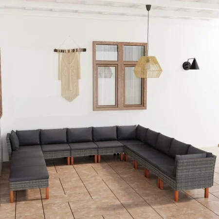 12-piece garden furniture set and gray synthetic rattan cushions by vidaXL, Garden sets - Ref: Foro24-3059724, Price: 876,15 ...