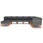 12-teiliges Gartenmöbel-Set und graue synthetische Rattankissen von vidaXL, Gartensets - Ref: Foro24-3059724, Preis: 889,97 €...