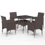 Gartenmöbel 5-teilig aus synthetischem Rattan und braunem Glas von vidaXL, Gartensets - Ref: Foro24-3058321, Preis: 373,62 €,...