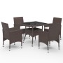 Gartenmöbel 5-teilig aus synthetischem Rattan und braunem Glas von vidaXL, Gartensets - Ref: Foro24-3058321, Preis: 363,38 €,...