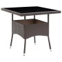 Gartenmöbel 5-teilig aus synthetischem Rattan und braunem Glas von vidaXL, Gartensets - Ref: Foro24-3058321, Preis: 363,38 €,...
