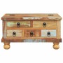 Mesa de centro de madera maciza reciclada 70x70x38 cm