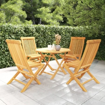 Conjunto de comedor de jardín 5 piezas madera maciza de teca de vidaXL, Conjuntos de jardín - Ref: Foro24-3059581, Precio: 32...