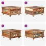 Mesa de centro de madera maciza reciclada 70x70x38 cm