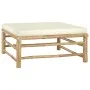 10-piece garden furniture set made of bamboo with cream white cushions by vidaXL, Garden sets - Ref: Foro24-3058221, Price: 1...