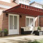 Toldo Retráctil Manual Naranja y Marrón 500x300 cm tela
