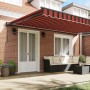 Toldo Retráctil Naranja y Marrón 500x300 cm tela