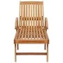 Lounger with solid teak wood table and cushion by vidaXL, Loungers - Ref: Foro24-3063027, Price: 306,47 €, Discount: %