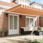 Toldo Retráctil Amarillo y Naranja 500 x 300 cm Tela y Metal