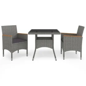 Garden furniture 3 pieces gray synthetic rattan and acacia by vidaXL, Garden sets - Ref: Foro24-3058315, Price: 263,51 €, Dis...