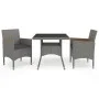 Garden furniture 3 pieces gray synthetic rattan and acacia by vidaXL, Garden sets - Ref: Foro24-3058315, Price: 263,49 €, Dis...