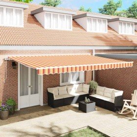 Toldo Retráctil 500 x 300 cm amarillo y naranja Toldo Retráctil 500 x 300 cm amarillo y naranja