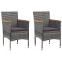 Gartenmöbel 3-teilig aus grauem synthetischem Rattan und Akazie von vidaXL, Gartensets - Ref: Foro24-3058315, Preis: 253,83 €...