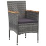 Gartenmöbel 3-teilig aus grauem synthetischem Rattan und Akazie von vidaXL, Gartensets - Ref: Foro24-3058315, Preis: 253,83 €...
