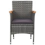 Gartenmöbel 3-teilig aus grauem synthetischem Rattan und Akazie von vidaXL, Gartensets - Ref: Foro24-3058315, Preis: 253,83 €...