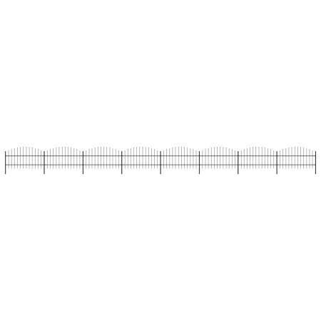 Gartenzaun mit Speerspitzen aus schwarzem Stahl, 13,6 m von vidaXL, Zaunpaneele - Ref: Foro24-277719, Preis: 424,06 €, Rabatt: %