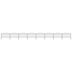 Gartenzaun mit Speerspitze aus schwarzem Stahl (1,25-1,5)x13,6m von vidaXL, Zaunpaneele - Ref: Foro24-277737, Preis: 606,74 €...