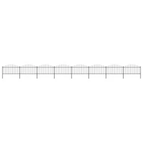 Gartenzaun mit Speerspitze aus schwarzem Stahl (1,25-1,5)x13,6m von vidaXL, Zaunpaneele - Ref: Foro24-277737, Preis: 594,01 €...