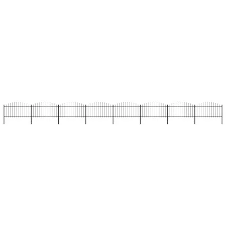 Gartenzaun mit Speerspitze aus schwarzem Stahl (1,25-1,5)x13,6m von vidaXL, Zaunpaneele - Ref: Foro24-277737, Preis: 593,52 €...