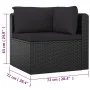 Set muebles de jardín 7 piezas y cojines ratán sintético negro de vidaXL, Conjuntos de jardín - Ref: Foro24-3059500, Precio: ...