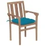 Gartenstühle 2 Stück Teakholz mit hellblauen Kissen von vidaXL, Gartenstühle - Ref: Foro24-3062227, Preis: 254,57 €, Rabatt: %