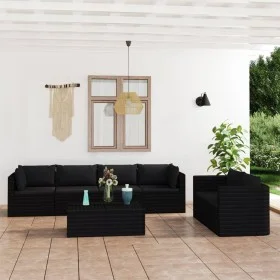 7-piece garden furniture set and black synthetic rattan cushions by vidaXL, Garden sets - Ref: Foro24-3059501, Price: 658,18 ...