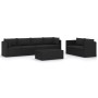 7-teiliges Gartenmöbel-Set und schwarze synthetische Rattankissen von vidaXL, Gartensets - Ref: Foro24-3059501, Preis: 667,35...