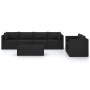 7-teiliges Gartenmöbel-Set und schwarze synthetische Rattankissen von vidaXL, Gartensets - Ref: Foro24-3059501, Preis: 667,35...