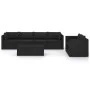 Set muebles de jardín 7 piezas y cojines ratán sintético negro de vidaXL, Conjuntos de jardín - Ref: Foro24-3059501, Precio: ...