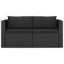 Set muebles de jardín 7 piezas y cojines ratán sintético negro de vidaXL, Conjuntos de jardín - Ref: Foro24-3059501, Precio: ...