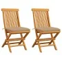Garden chairs 2 units teak wood with beige cushions by vidaXL, Garden chairs - Ref: Foro24-3062478, Price: 151,71 €, Discount: %