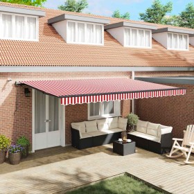 Toldo Retráctil with red and white 500 x 300 cm tela