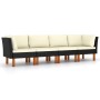 4-seater garden sofa with black synthetic rattan cushions by vidaXL, Garden sets - Ref: Foro24-3059730, Price: 295,89 €, Disc...