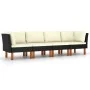 4-seater garden sofa with black synthetic rattan cushions by vidaXL, Garden sets - Ref: Foro24-3059730, Price: 293,43 €, Disc...