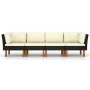 4-seater garden sofa with black synthetic rattan cushions by vidaXL, Garden sets - Ref: Foro24-3059730, Price: 293,43 €, Disc...