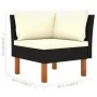 4-seater garden sofa with black synthetic rattan cushions by vidaXL, Garden sets - Ref: Foro24-3059730, Price: 293,43 €, Disc...