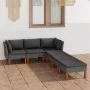 6-teiliges Gartenmöbel-Set und graue synthetische Rattankissen von vidaXL, Gartensets - Ref: Foro24-3059728, Preis: 411,16 €,...