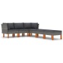 6-piece garden furniture set and gray synthetic rattan cushions by vidaXL, Garden sets - Ref: Foro24-3059728, Price: 418,31 €...