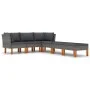 6-piece garden furniture set and gray synthetic rattan cushions by vidaXL, Garden sets - Ref: Foro24-3059728, Price: 411,45 €...