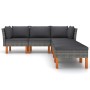 6-teiliges Gartenmöbel-Set und graue synthetische Rattankissen von vidaXL, Gartensets - Ref: Foro24-3059728, Preis: 418,31 €,...