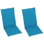Gartenstühle 2 Stück mit blauen Kissen aus massivem Teakholz von vidaXL, Gartenstühle - Ref: Foro24-3062380, Preis: 273,02 €,...