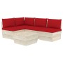 5-teilige Gartenmöbel aus Paletten und Kissen aus Tannenholz von vidaXL, Gartensets - Ref: Foro24-3063486, Preis: 423,34 €, R...